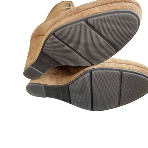 Via Spiga Women's Suede Brown Lace Up Wedge Ankle Bootie size 10 - Picture 5 of 5